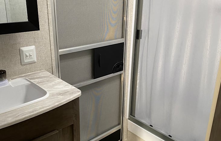 Bathroom has separate entrance
