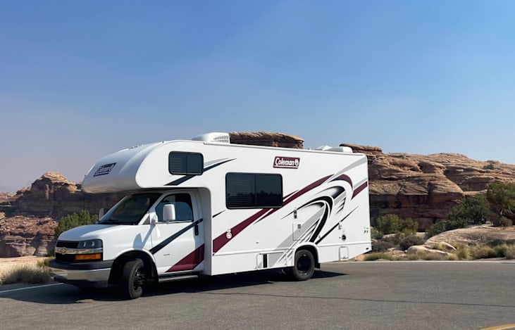 Home on wheels! Compact yet has all you need for a comfortable road trip. Bath, comfy queen bed with added memory foam topper. Full kitchen including, kitchen supplies. Convertible dream dinette.