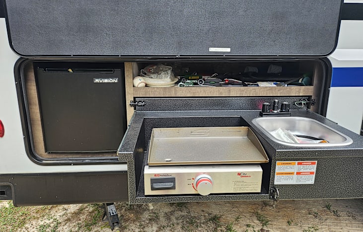 Closeup of outdoor kitchen
