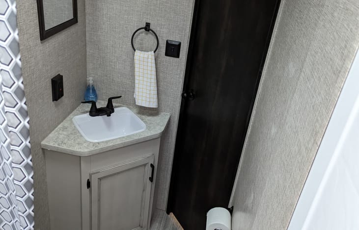 Fully stocked bathroom