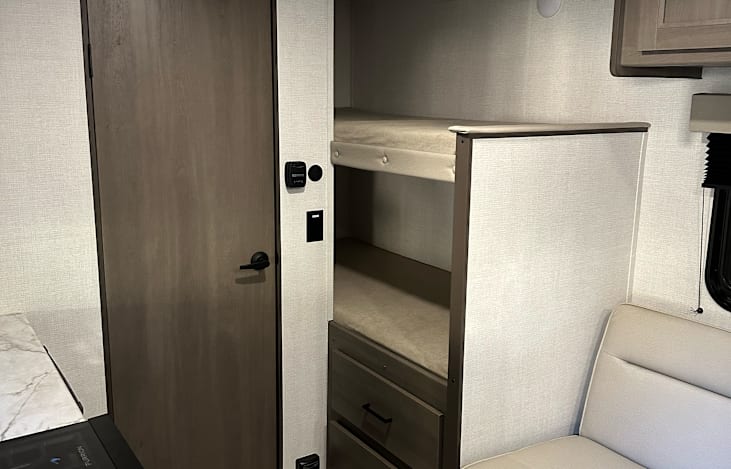 Double Bunks next to pull out sofa
