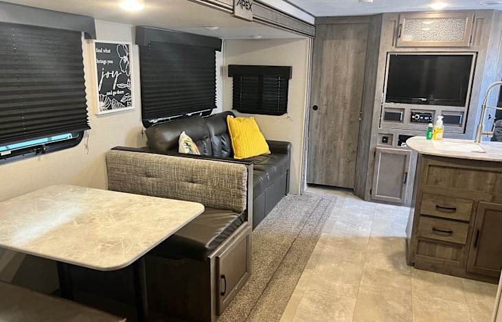 Main bed has two sliding doors for privacy.