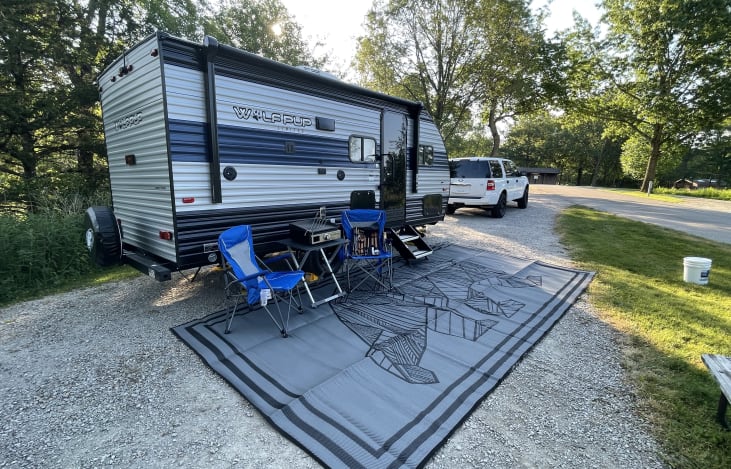 This could be you!  Super easy to tow and set up.  Blues Traveler is a great getaway rig for your next Adventure!