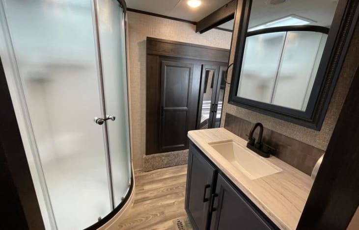 Large shower in the bathroom