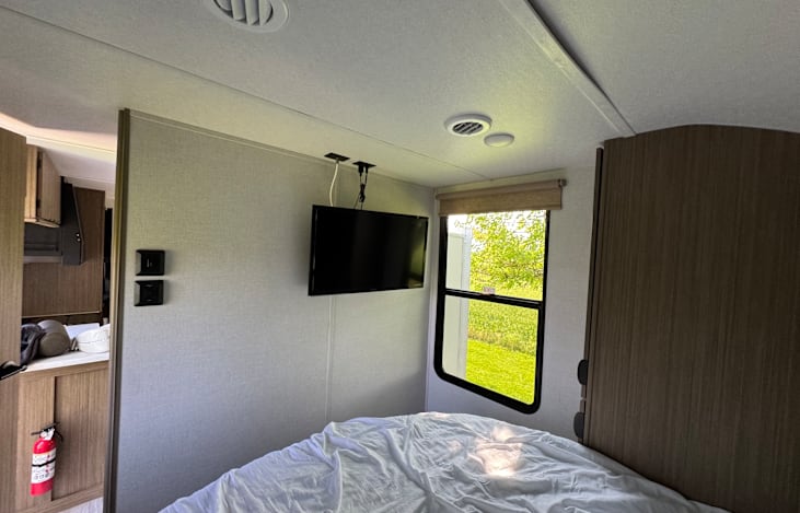 Bedroom with tv.
