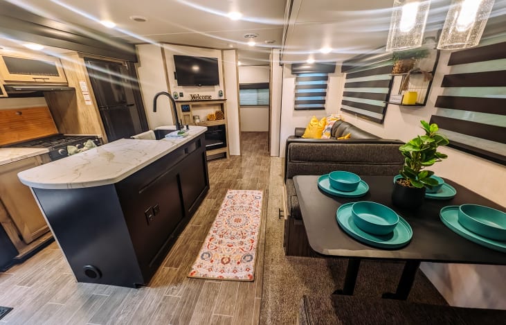 Dinette that converts to a bed, perfect for small children.