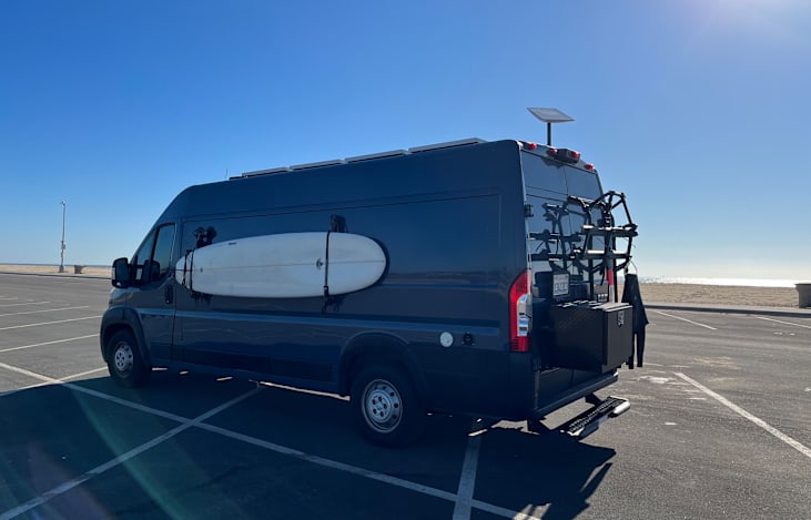 Bike rack and more storage in the back of the van