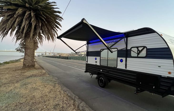 10 FT Awning and outdoor speakers.