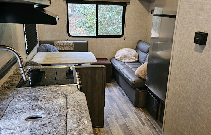View from the bedroom looking at the rest of rv.