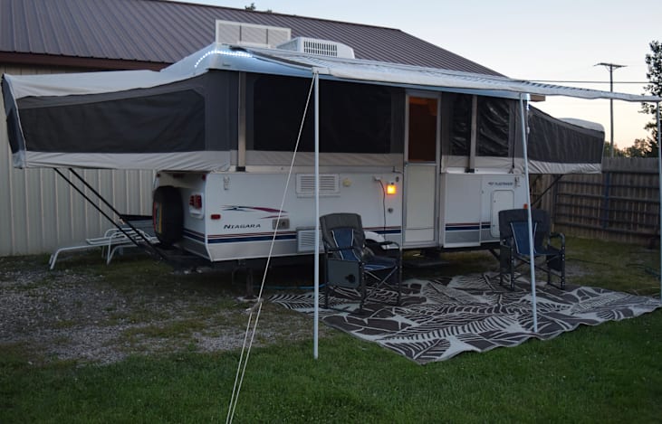Front of camper *Chairs and solar camping mat available at extra charge