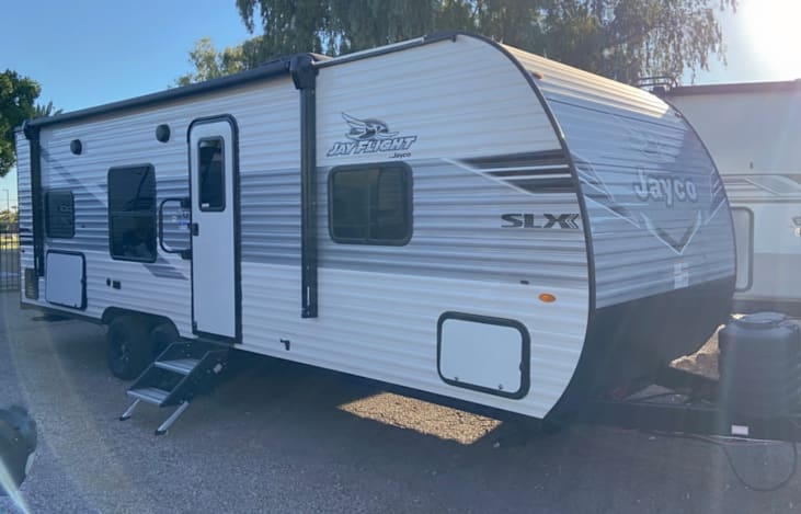 Exterior with propane and awning closed