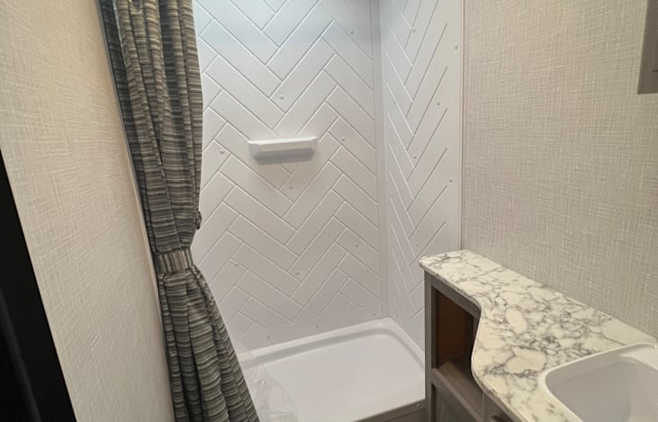 Shower and toilet