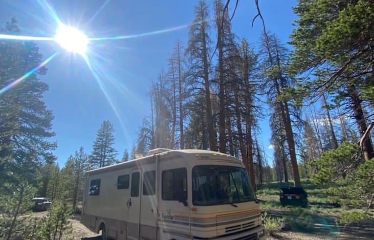 Our Fleetwood Bounder parked in Mammoth June 2024
