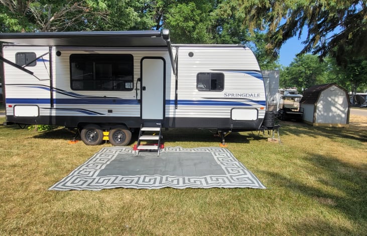 Camper set up at Camp site