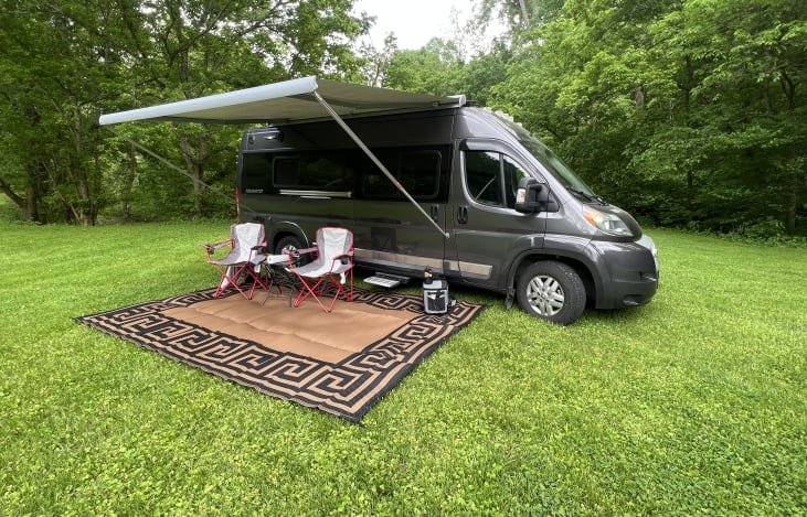 Setup is as easy as extending the awning & pulling up a chair.