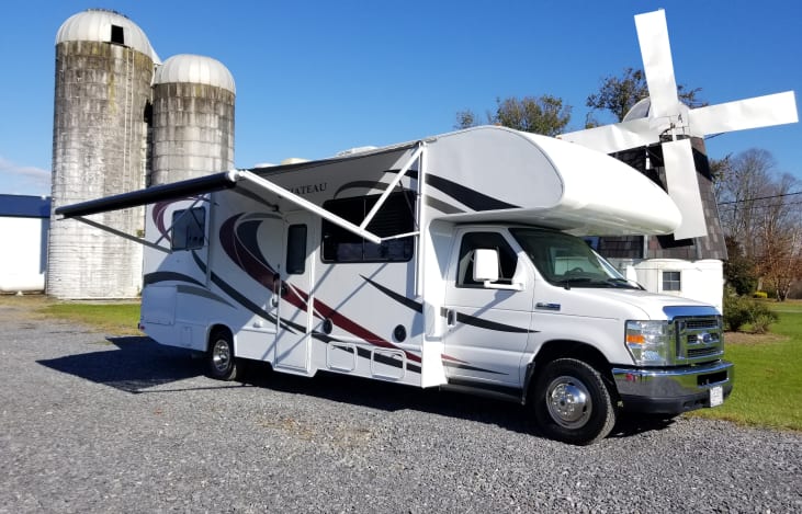 18' Power patio awning with integrated LED Lights