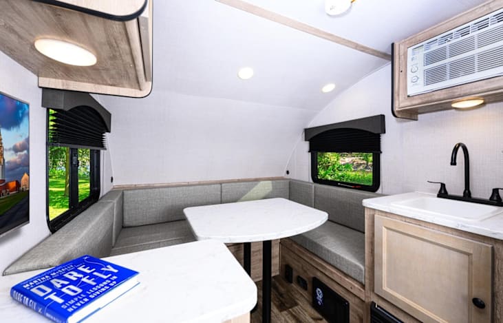 Trail Boss interior dinette/bed area