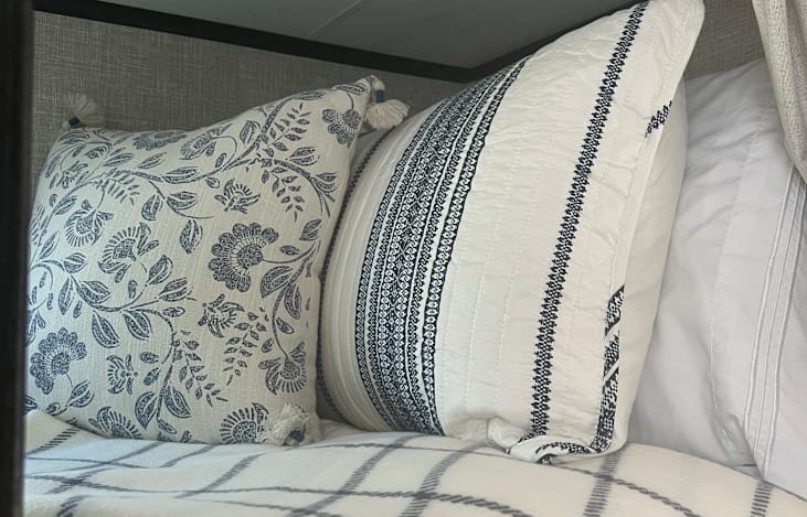 Comfortable bunks with luxury bedding for a good nights rest.