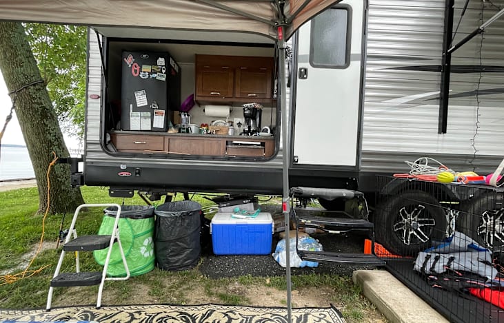 Fully stocked outdoor kitchen