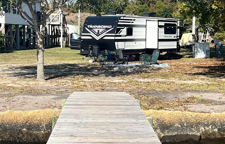 View of camper from personal dock