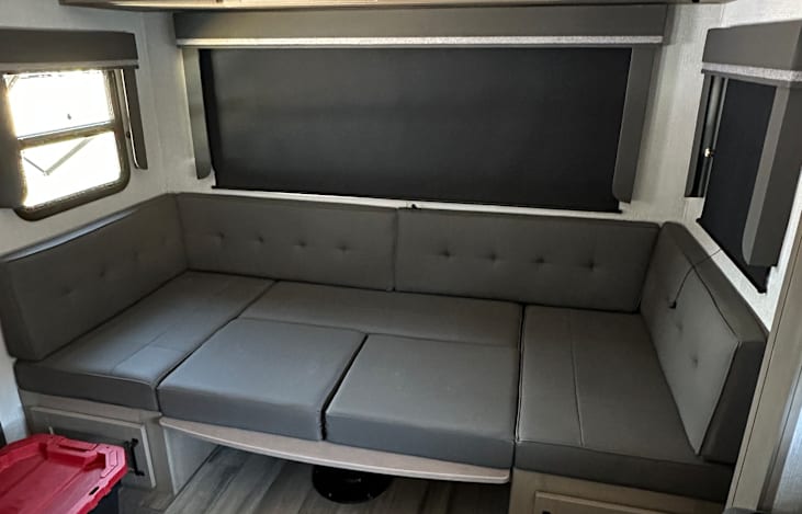 Dinette converted to bed