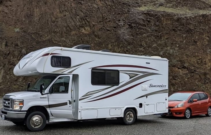 Sunseeker Class C 24 foot, no slide-out. Towed car is NOT included.