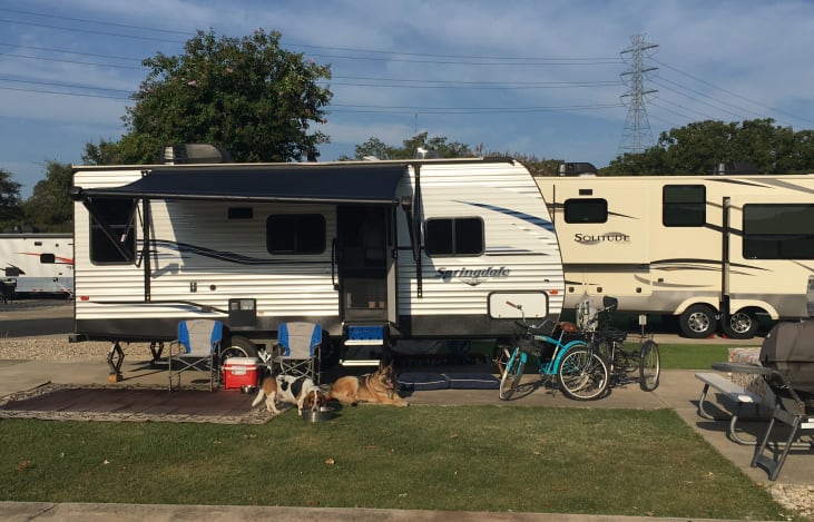 Dogs and Bikes NOT included! This is the Springdale in action central Texas.