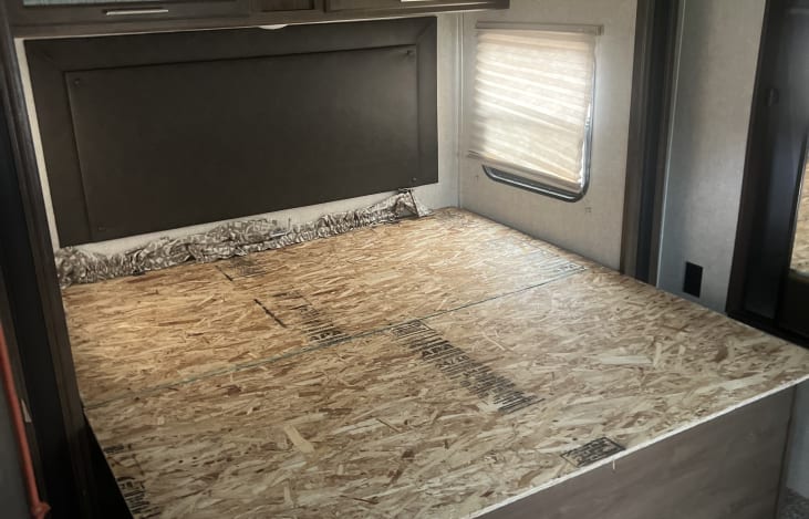 Basic RV mattress is provided, picture was taken to show cleanliness