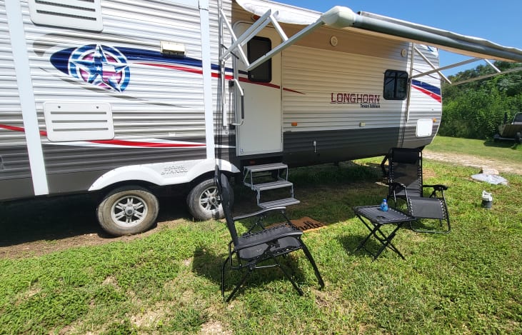 Sit and relax under the awning.  Take a nap or sit and chat.