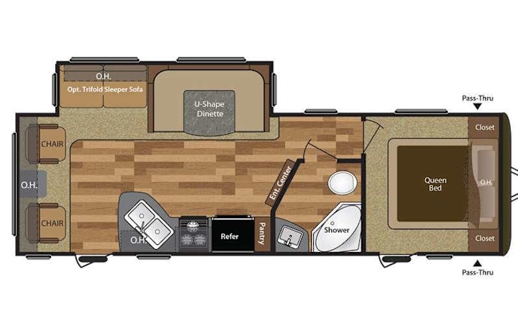 Representative floor plan provided by a trusted RVshare partner.