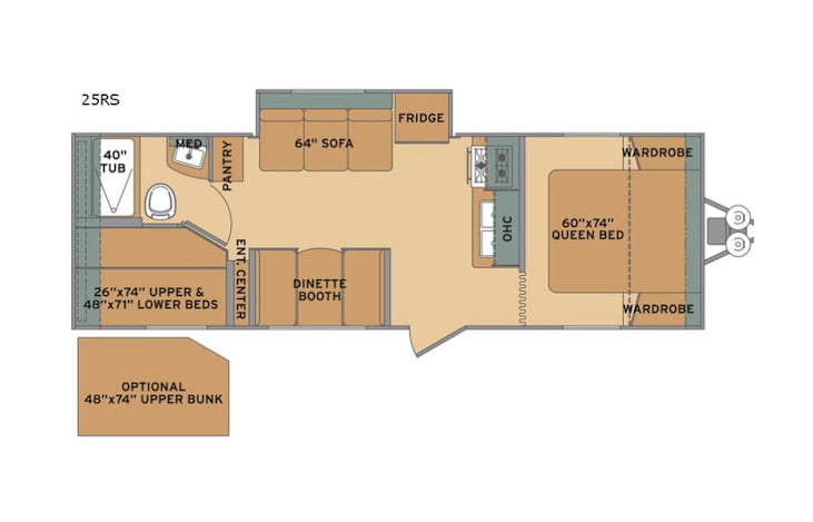 Representative floor plan provided by a trusted RVshare partner.