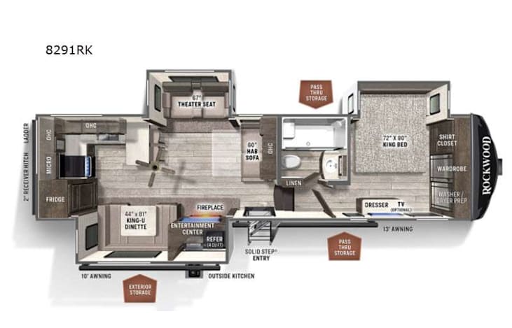 Representative floor plan provided by a trusted RVshare partner.