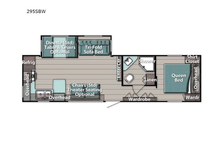 Representative floor plan provided by a trusted RVshare partner.