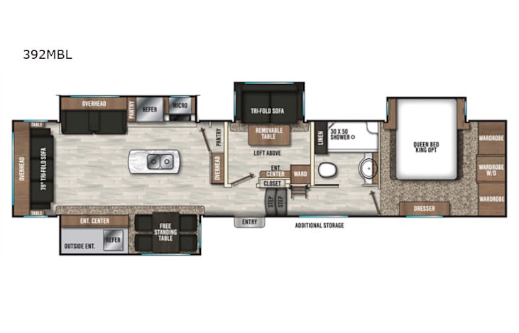 Representative floor plan provided by a trusted RVshare partner.