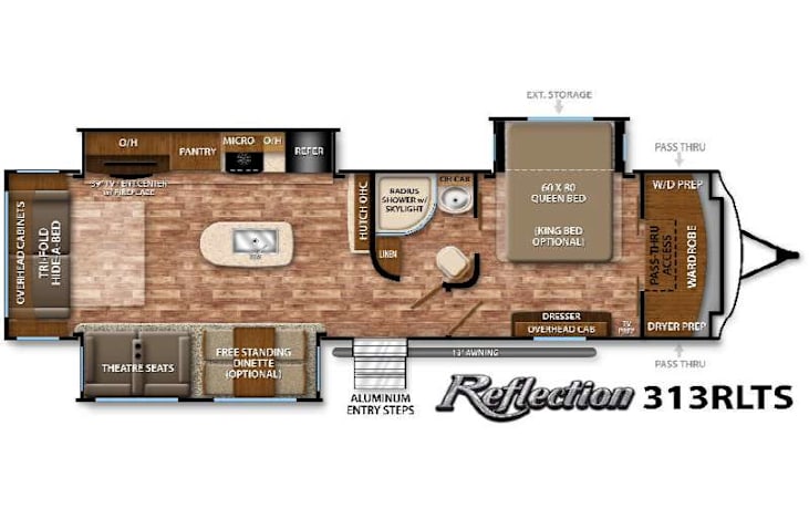 Representative floor plan provided by a trusted RVshare partner.