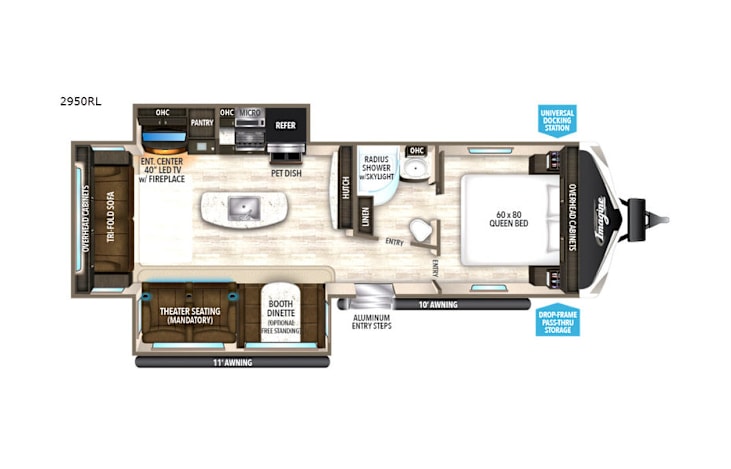 Representative floor plan provided by a trusted RVshare partner.