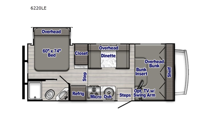 Representative floor plan provided by a trusted RVshare partner.