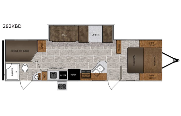 Representative floor plan provided by a trusted RVshare partner.