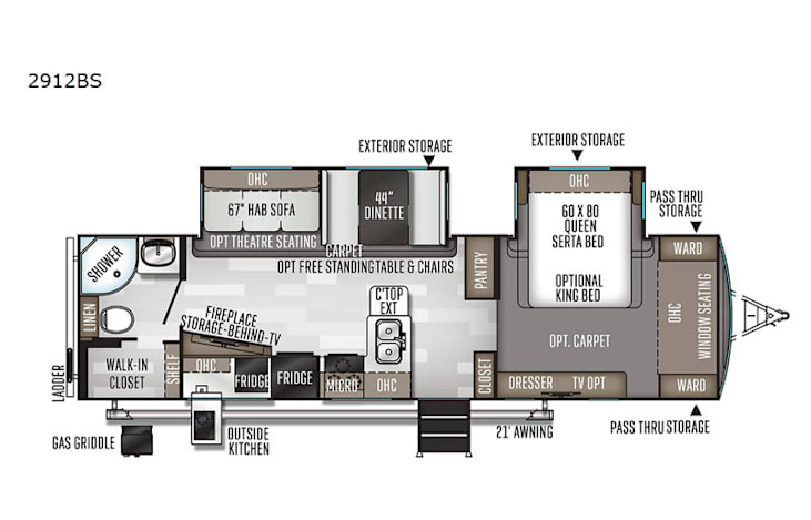 Representative floor plan provided by a trusted RVshare partner.