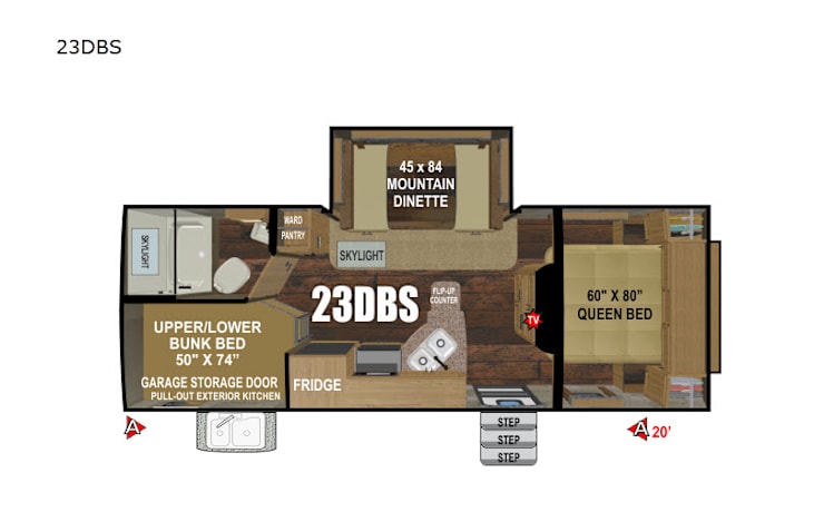 Representative floor plan provided by a trusted RVshare partner.