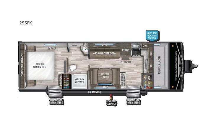 Representative floor plan provided by a trusted RVshare partner.