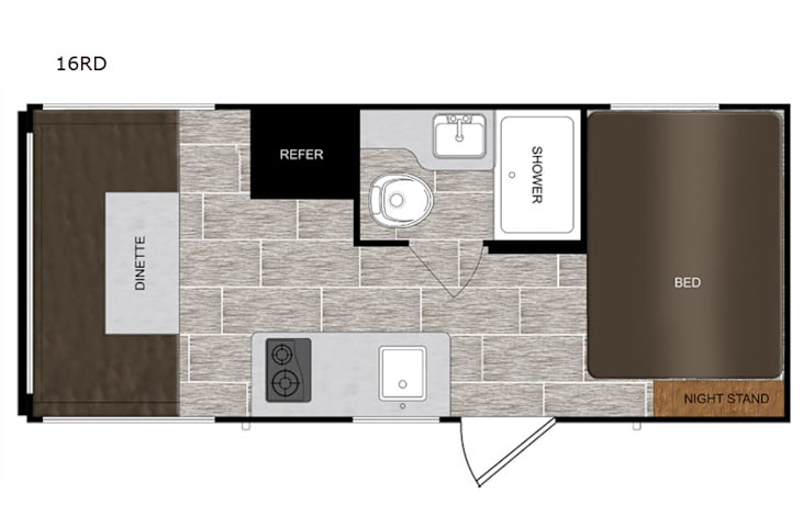 Representative floor plan provided by a trusted RVshare partner.