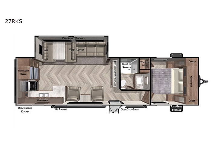 Representative floor plan provided by a trusted RVshare partner.