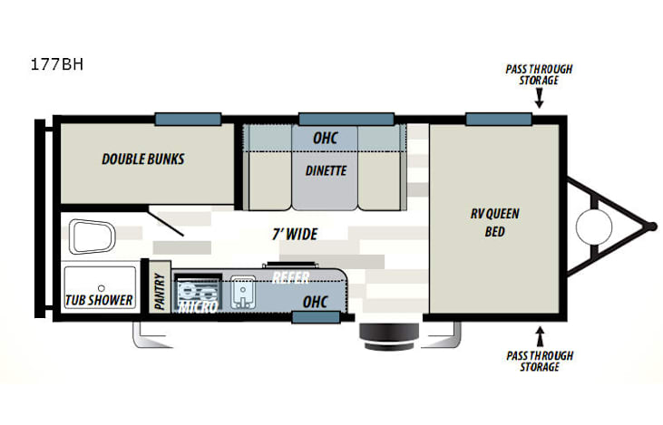 Representative floor plan provided by a trusted RVshare partner.