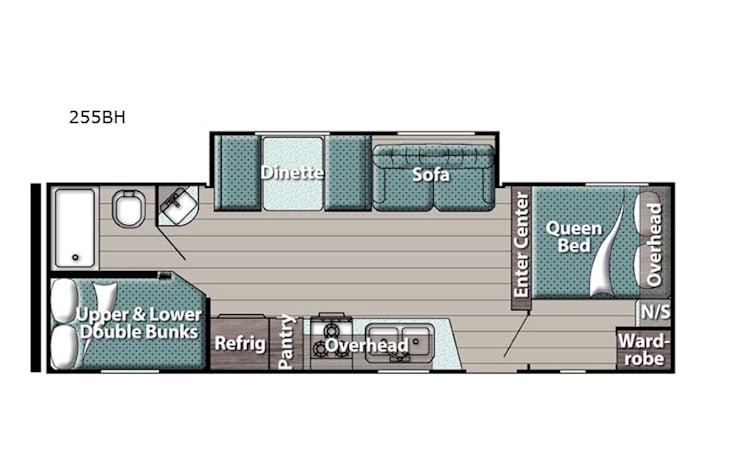 Representative floor plan provided by a trusted RVshare partner.