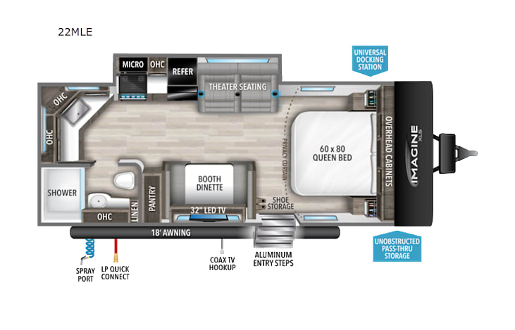 Representative floor plan provided by a trusted RVshare partner.