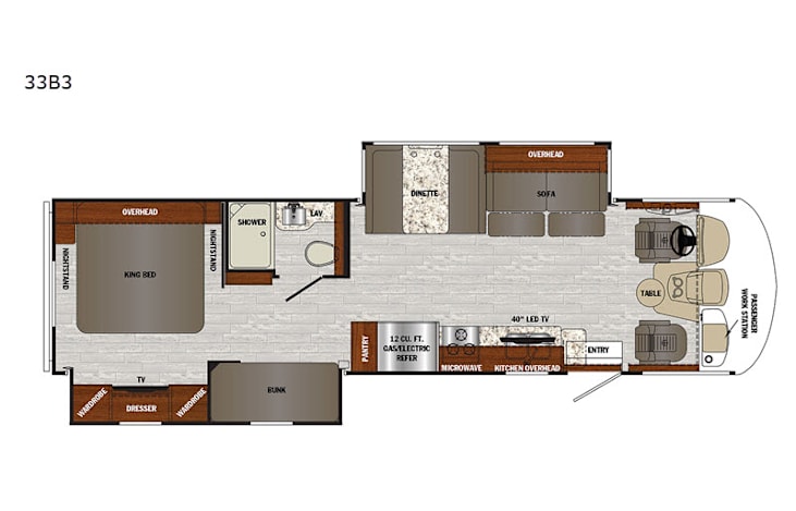Representative floor plan provided by a trusted RVshare partner.