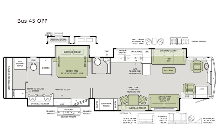 Representative floor plan provided by a trusted RVshare partner.