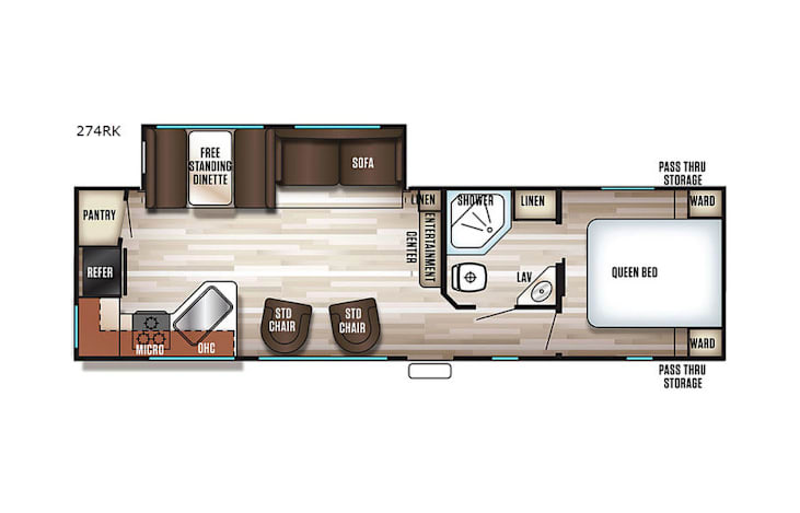 Representative floor plan provided by a trusted RVshare partner.