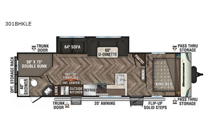 Representative floor plan provided by a trusted RVshare partner.